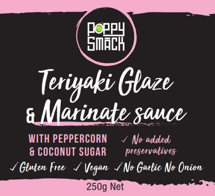 PoppySmack Teriyaki sauce label